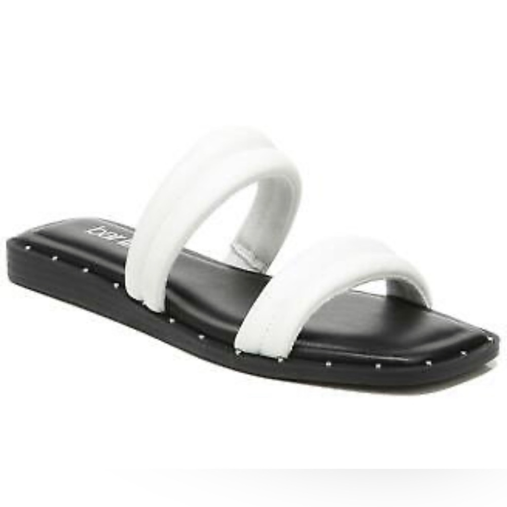 🌼BARIII NARRAH STUDDED WHITE STRAP SANDALS POOL SLIDES